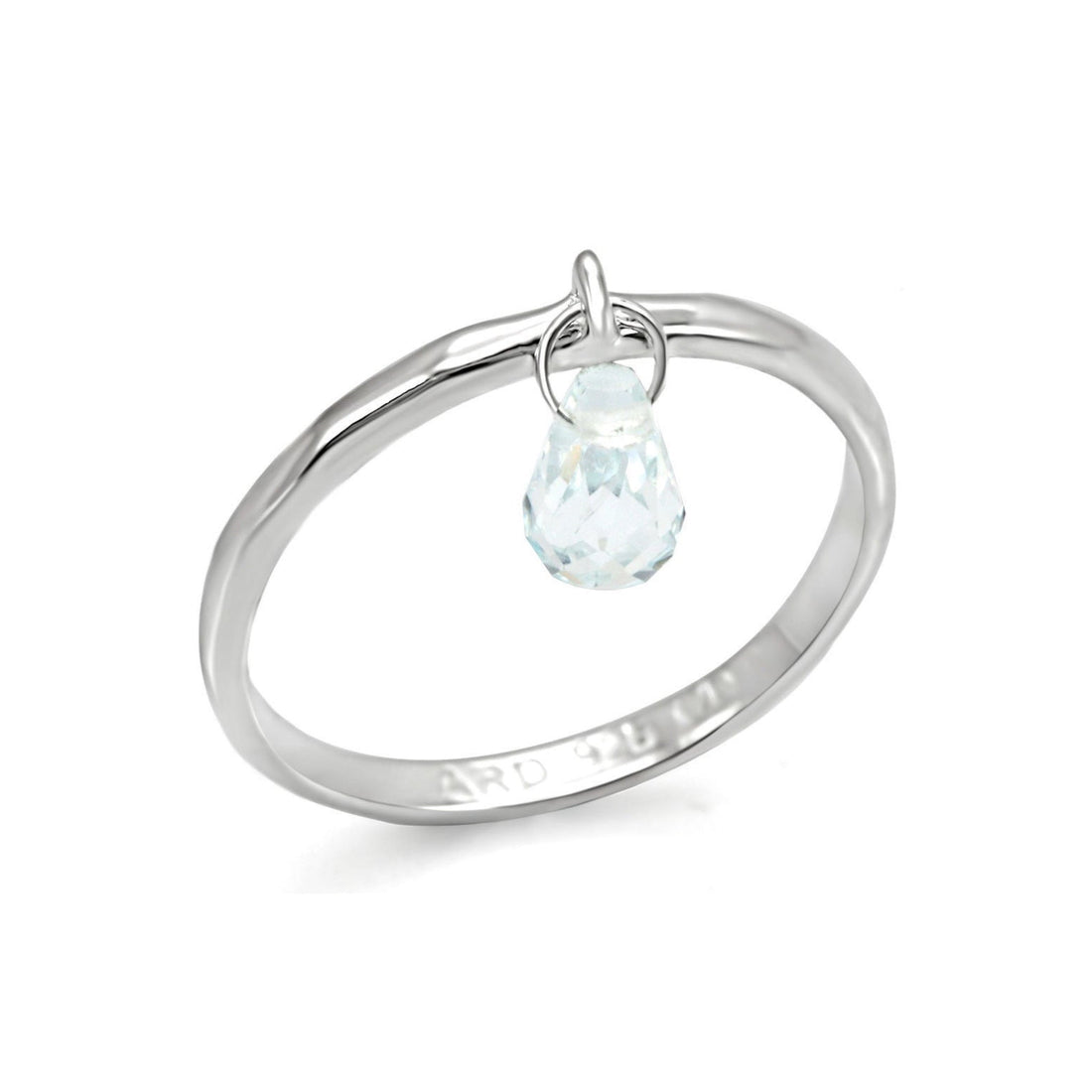 Aquamarine Rain Drop Ring | Sterling Silver