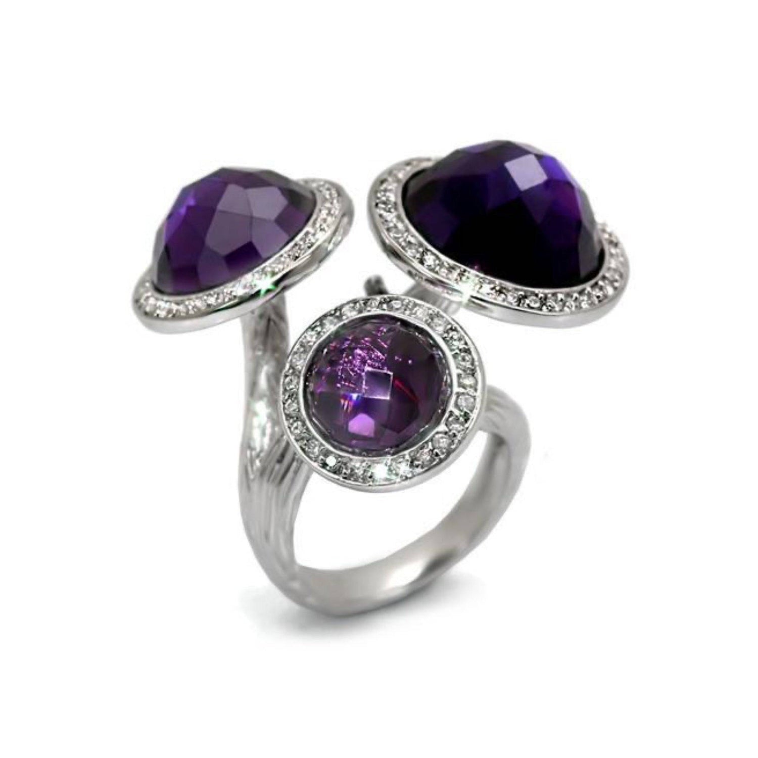 Mystical Mushroom Ring | Rhodium Brass Ring &amp; CZ in Amethyst