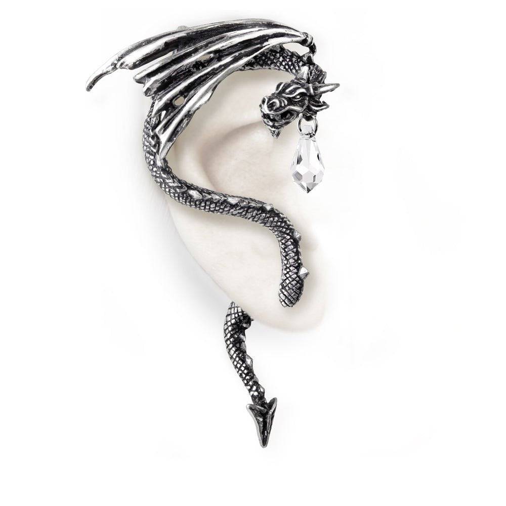 Crystal Dragon Ear Wrap | High-Quality Pewter with Swarovski Crystal