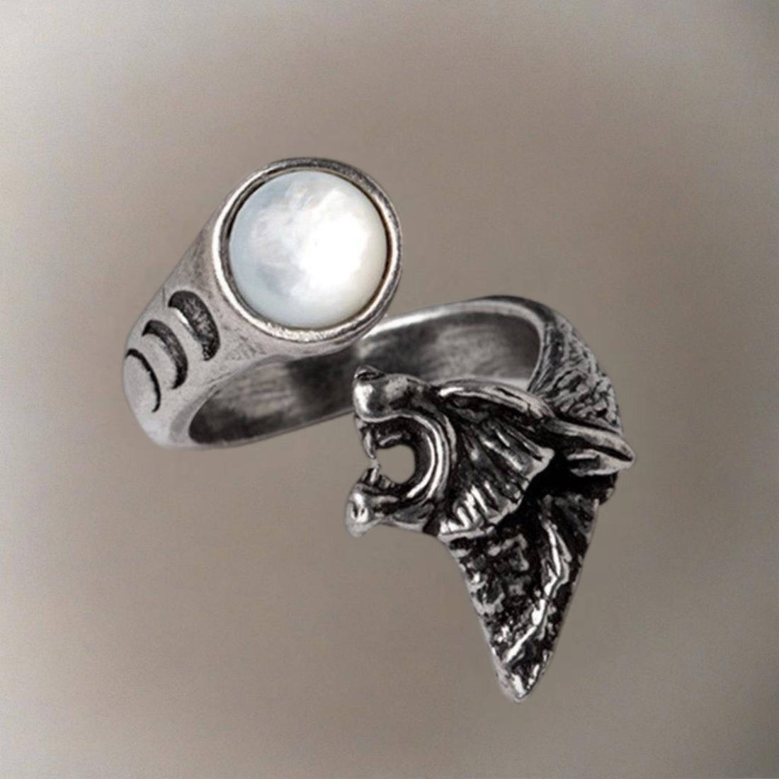 Howl At The Moon Wrap Ring | High-Quality Pewter