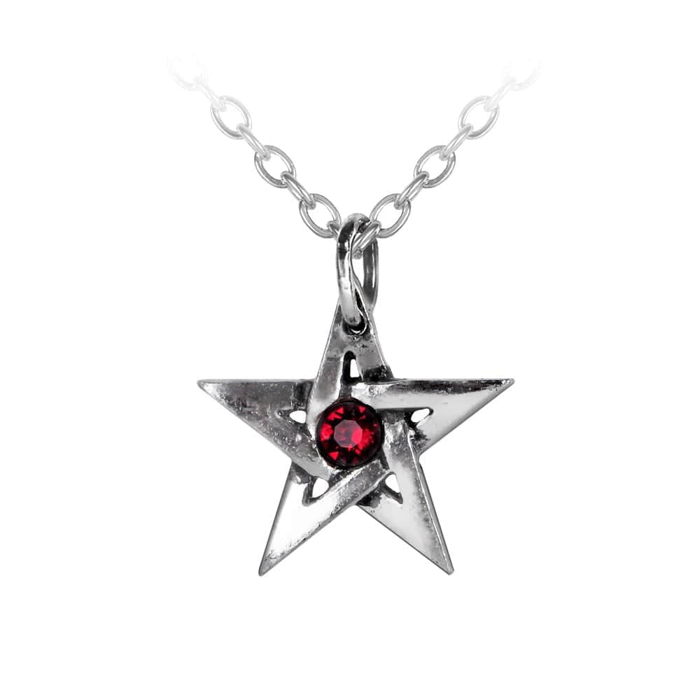 Crystal Pentagram Pendant | High-Quality Pewter