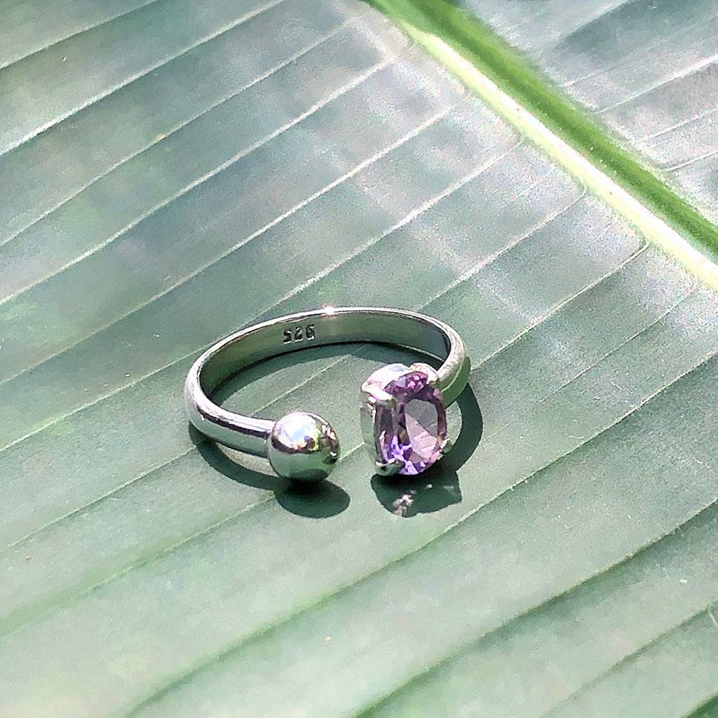 Amethyst Ball Ring | Sterling Silver | Handmade in Peru