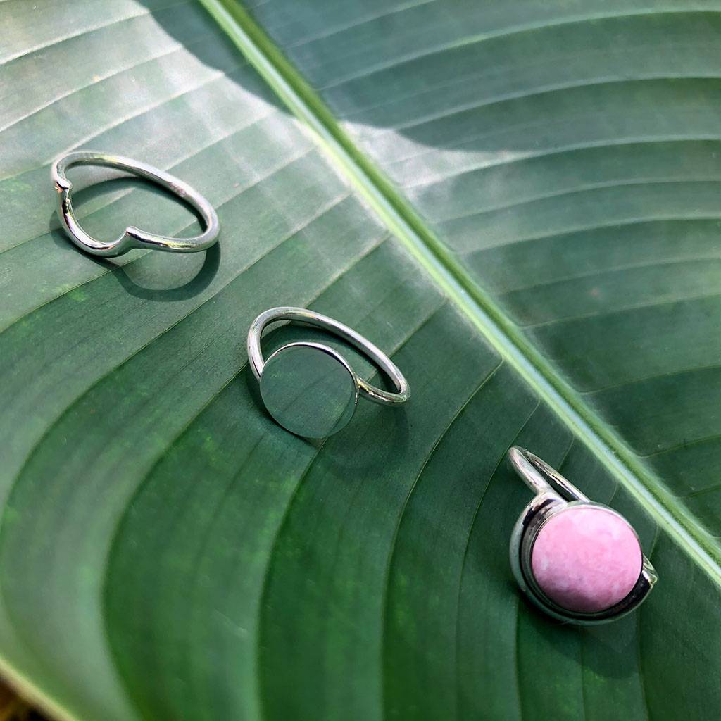 Pink Moon Ring | Size 7 | Rhodochrosite &amp; Sterling Silver | Handmade in Peru