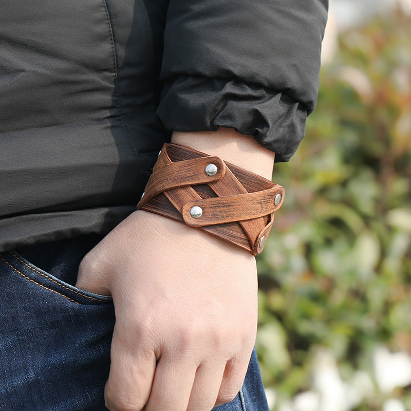 Simple Retro And Old Multi-layer Leather Bracelet-2