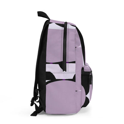 Backpack - Large Water-resistant Bag, Geometric Lavender And Black Pattern-1