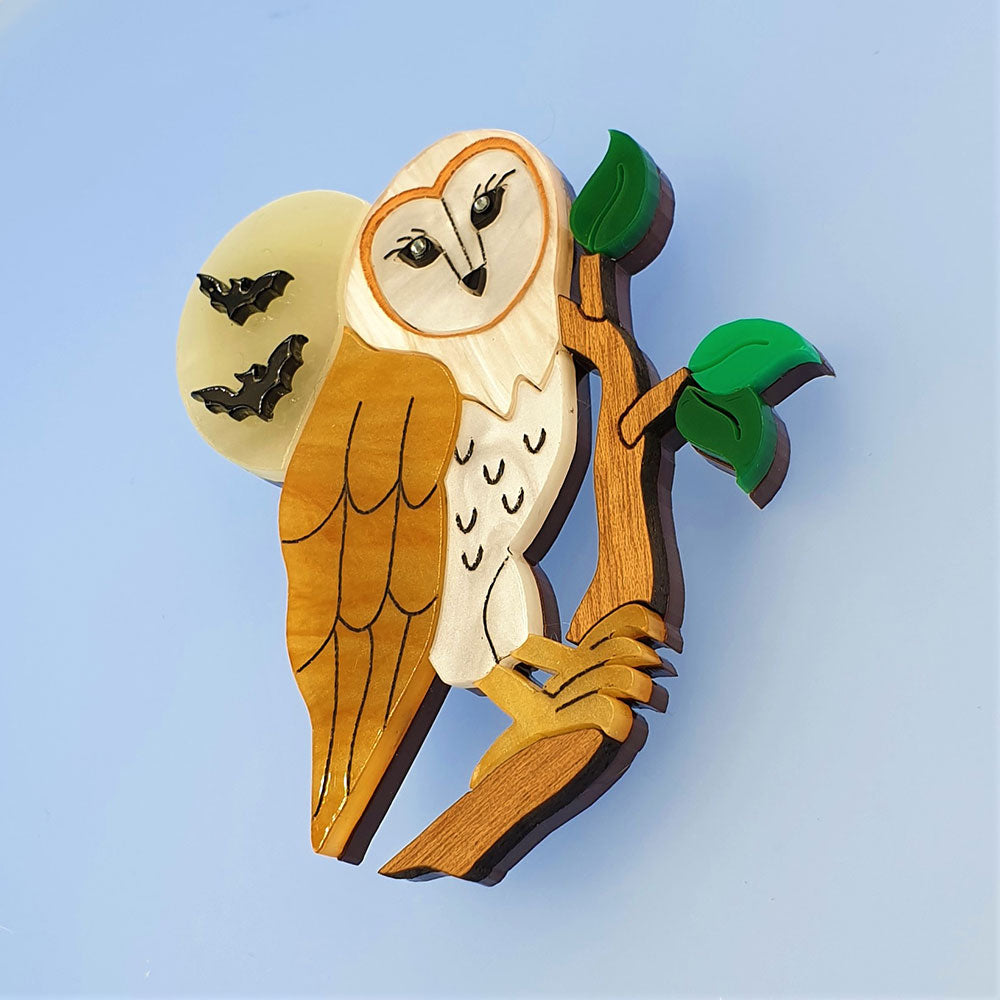 Barn Owl Brooch by Cherryloco Jewellery-1