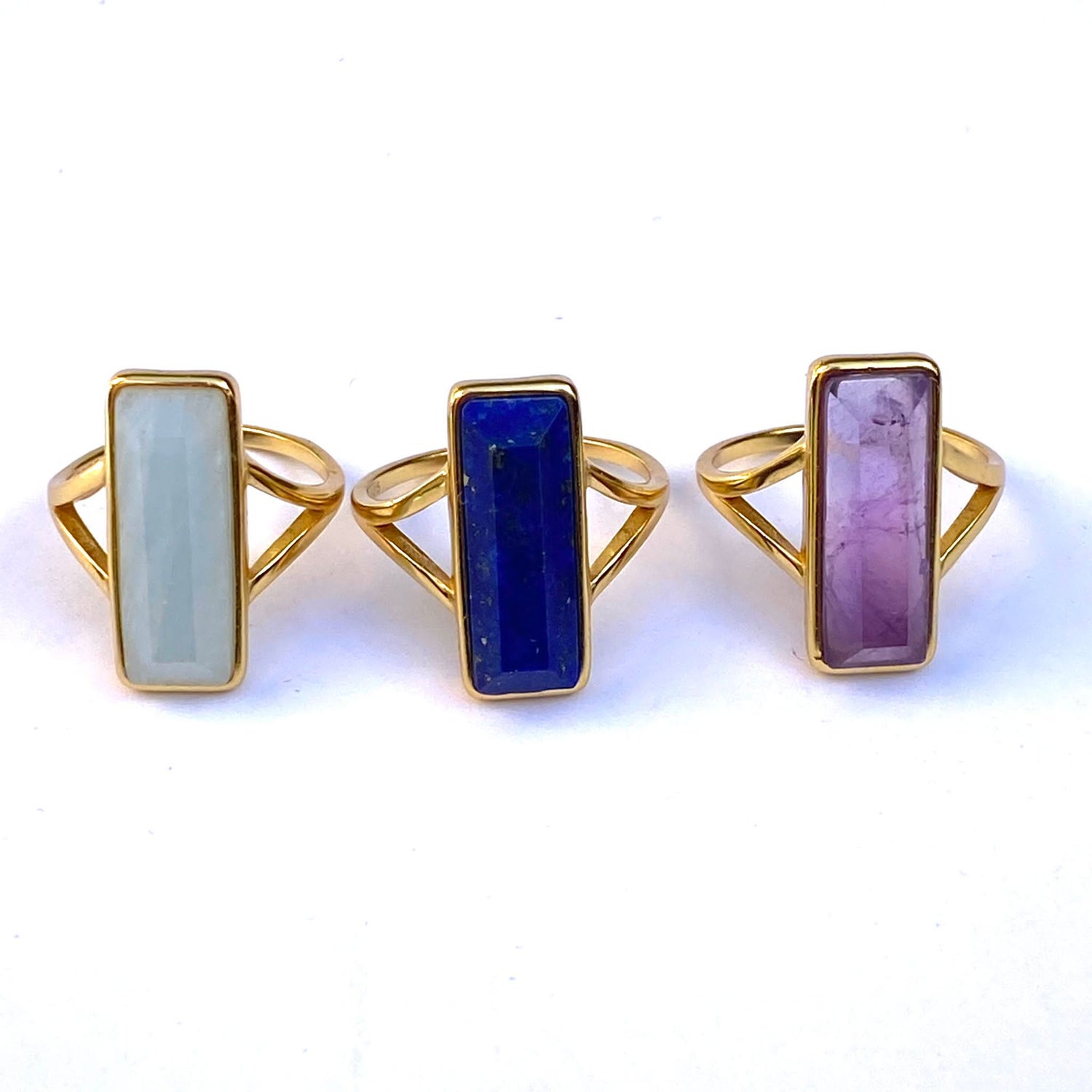 Rectangle Lapis Lazuli Gold Ring-2