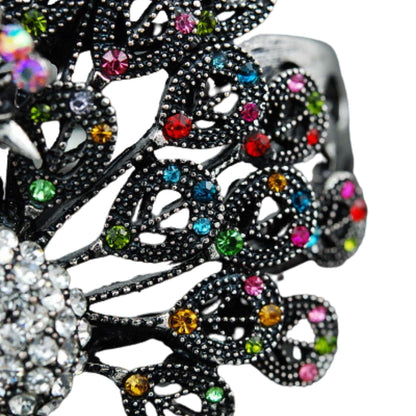 Studded Peacock Cuff Bracelet | Base Metal