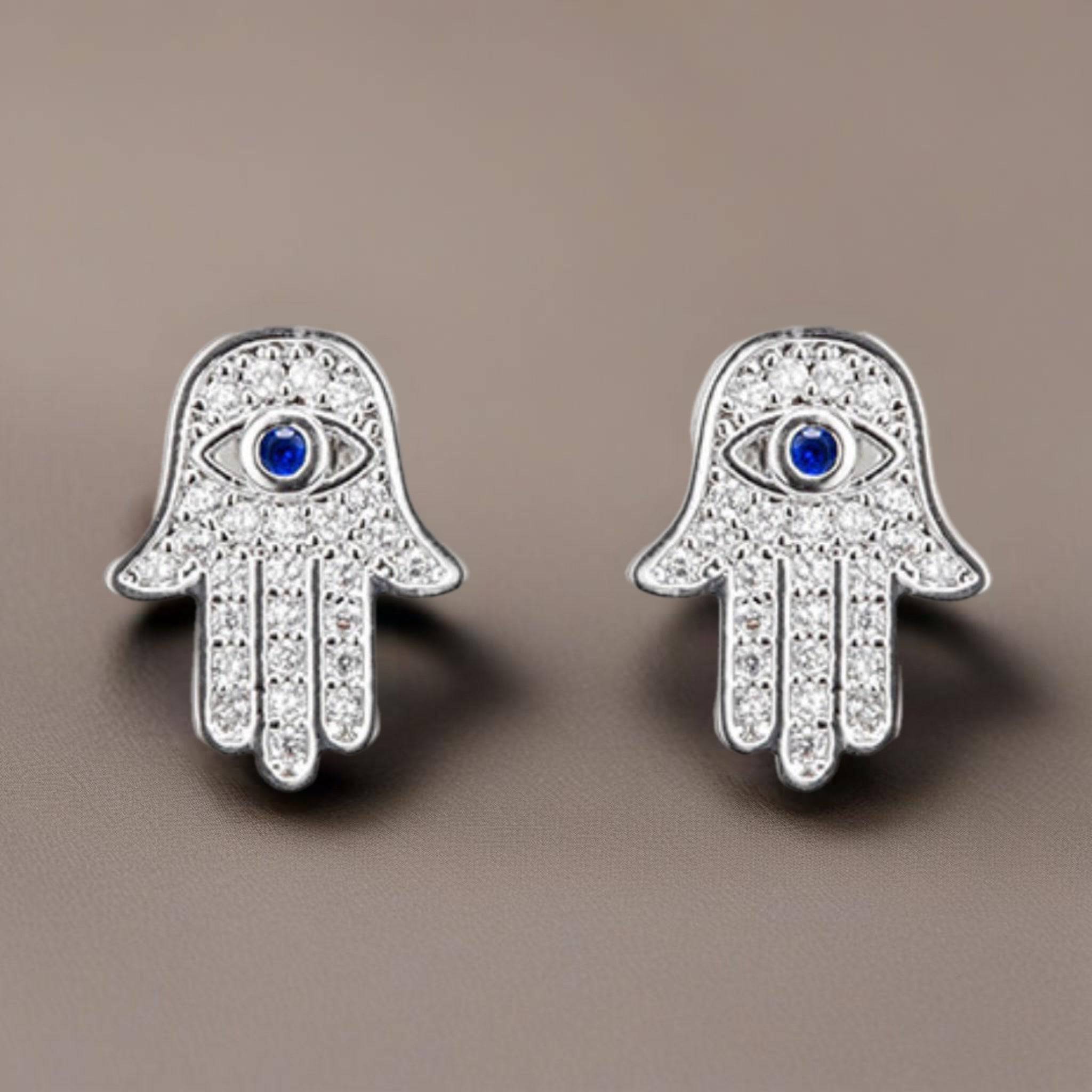 Hamsa Hand Dainty Post Back Earrings | Lead and Nickel Free