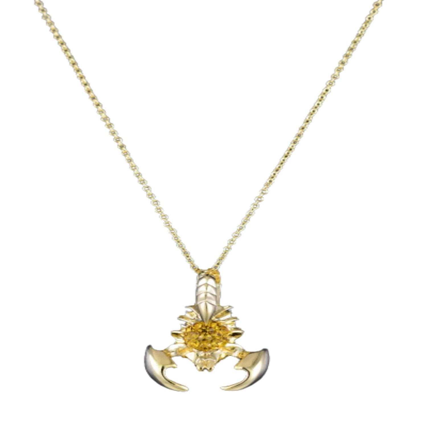 Studded Craw Fish Pendant Necklace | Double-Plated Finish