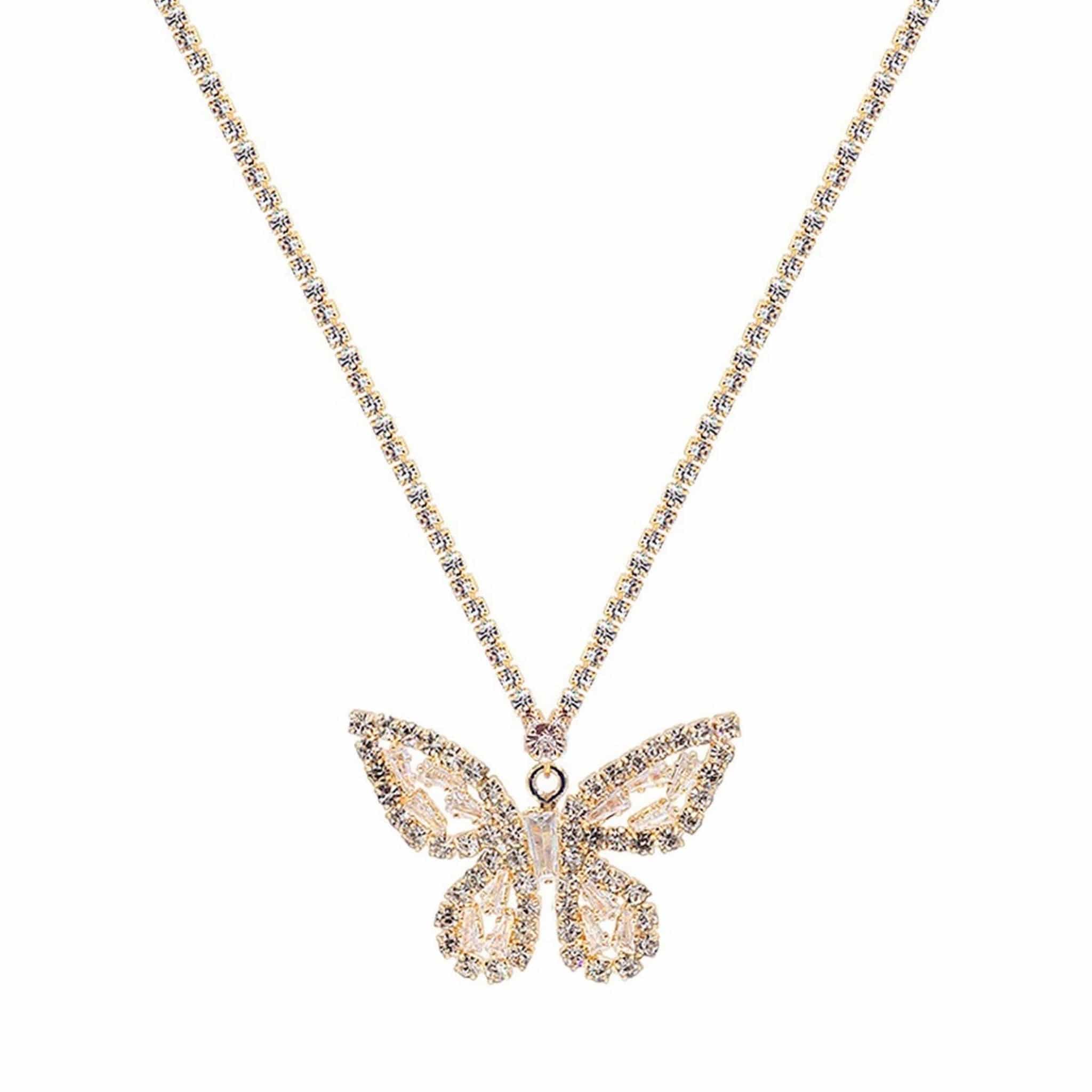 Butterfly Necklace | Cubic Zirconia | Lead &amp; Nickel Complaint