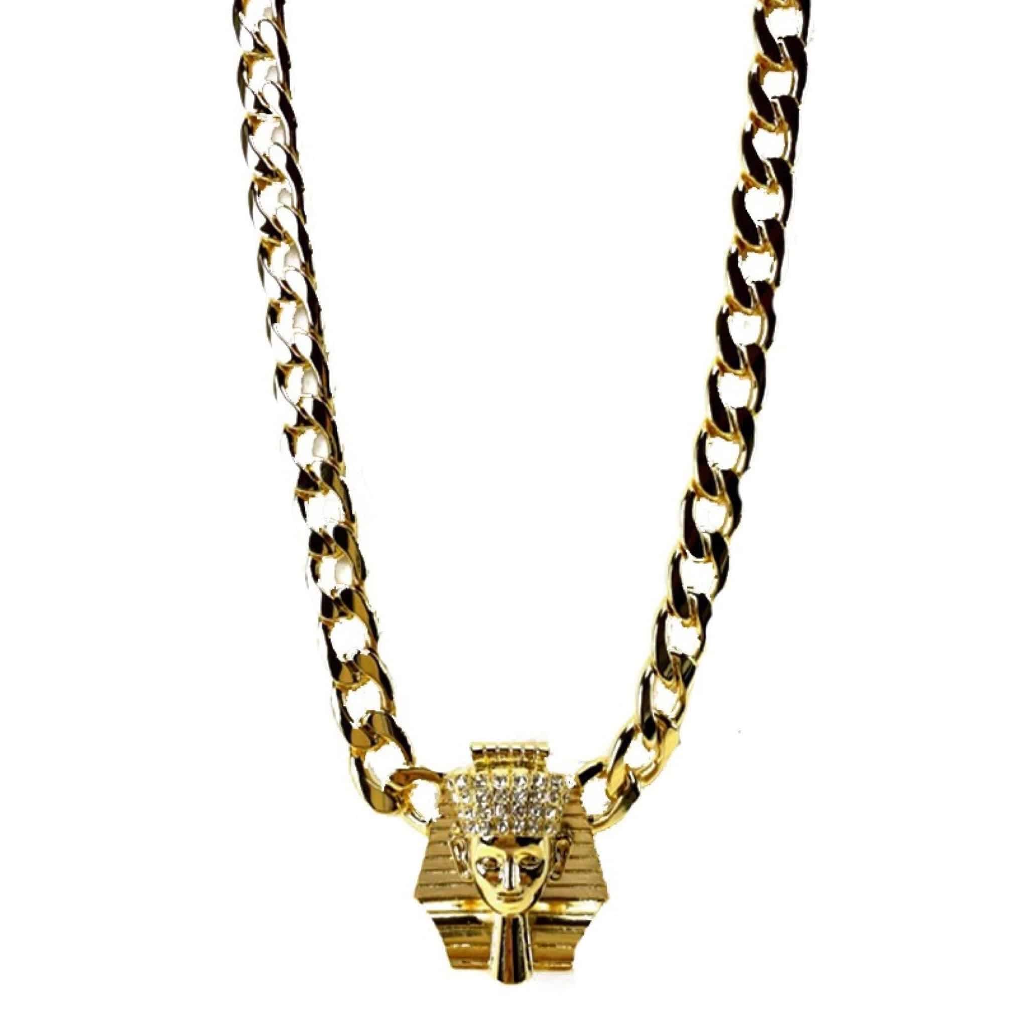 Egyptian Pharaoh Pendant Necklace | Gold-Plated | Lead and Nickel-Free