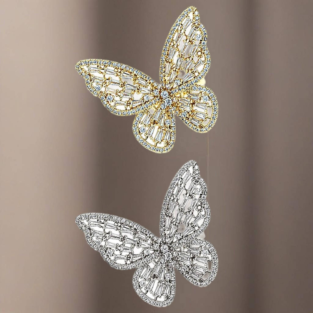 Butterfly Ring | Adjustable Baguette | Cubic Zirconia