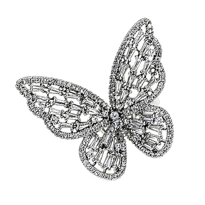 Butterfly Ring | Adjustable Baguette | Cubic Zirconia