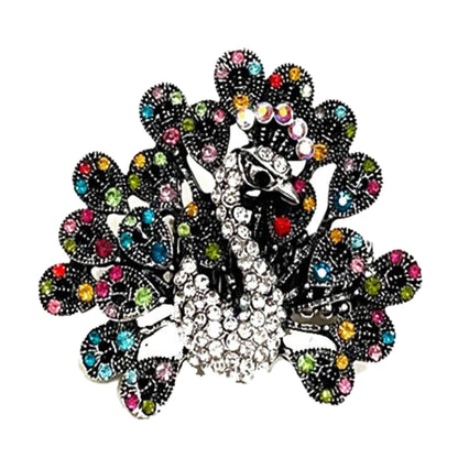 Studded Peacock Metal Ring | Stretchable | Lead &amp; Nickel-Free