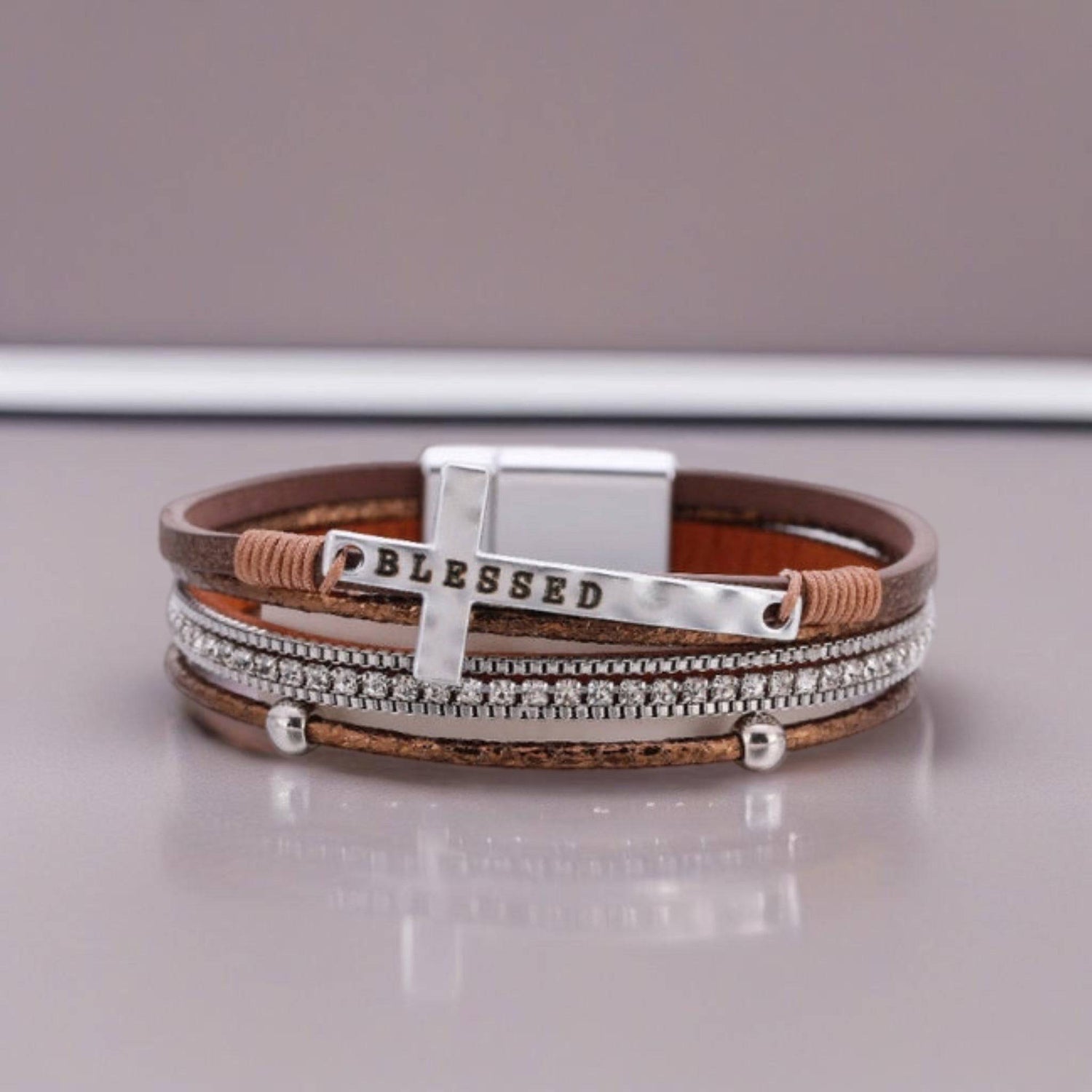 Blessed Magnetic Multi-Layer Bracelet | Brown