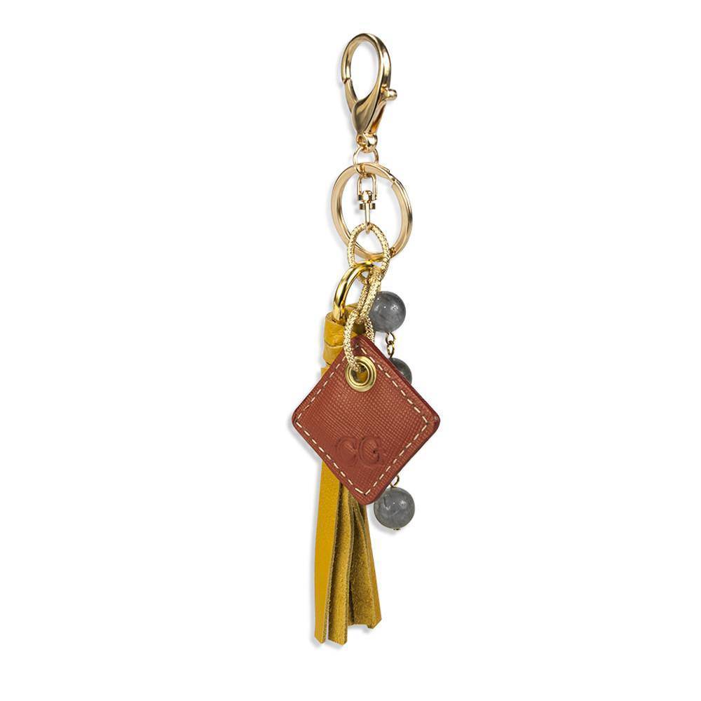 Lucca Leather Bag Charm- Yellow | Genuine Leather