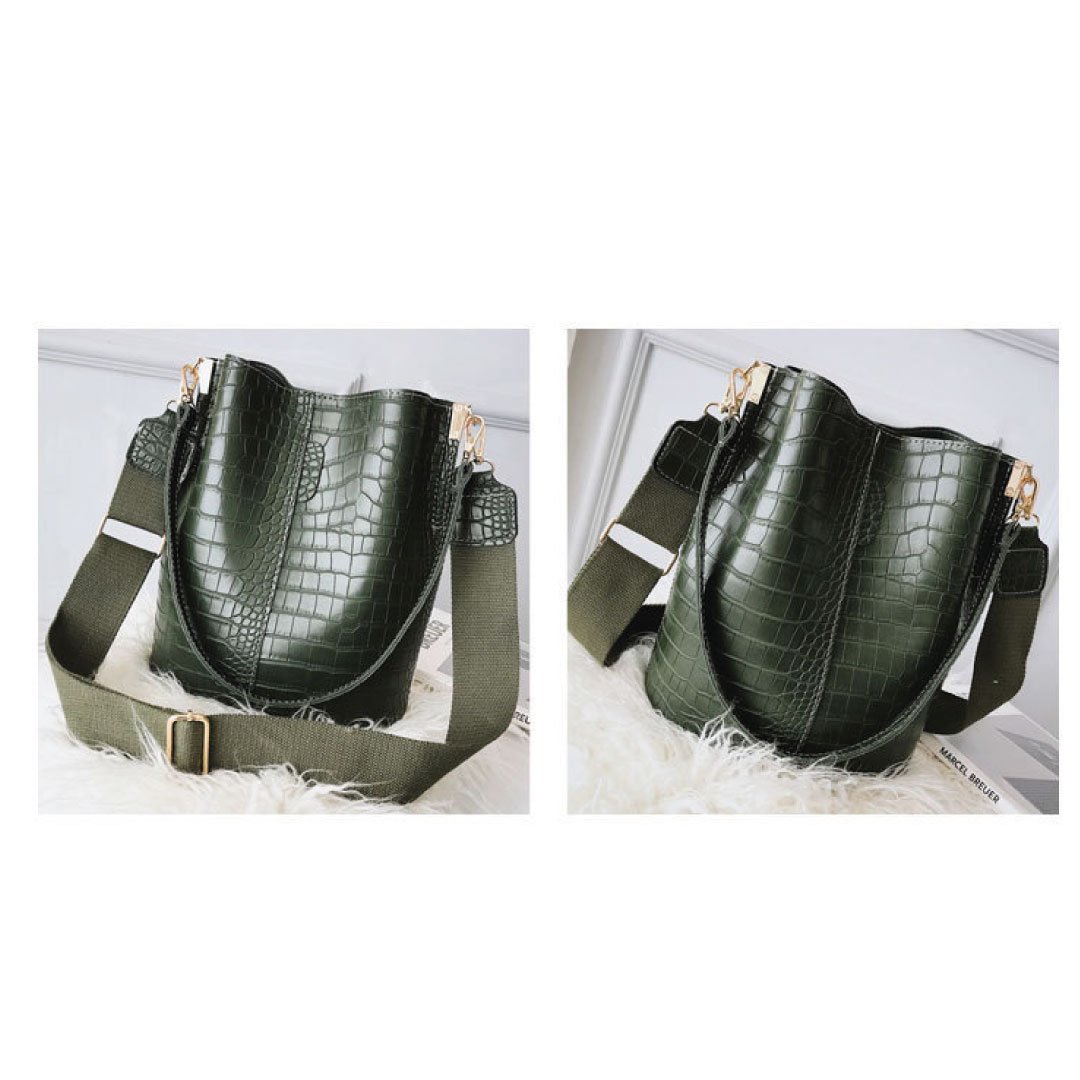 Blake Shoulder Bag -Olive Croc-5