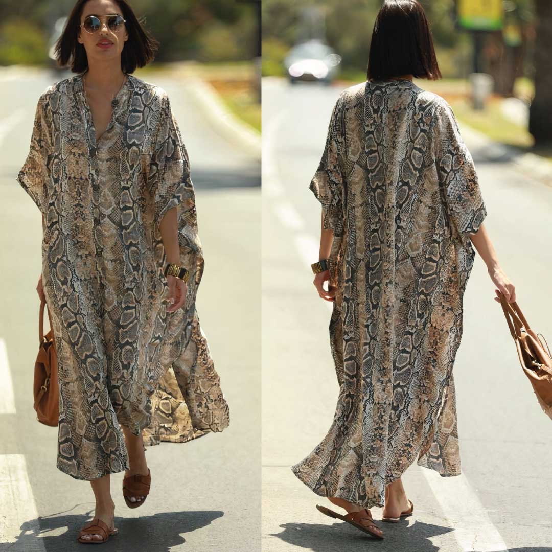 Wide Dress -Python Print-1