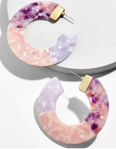 Eva Rose Resin Hoop Earrings