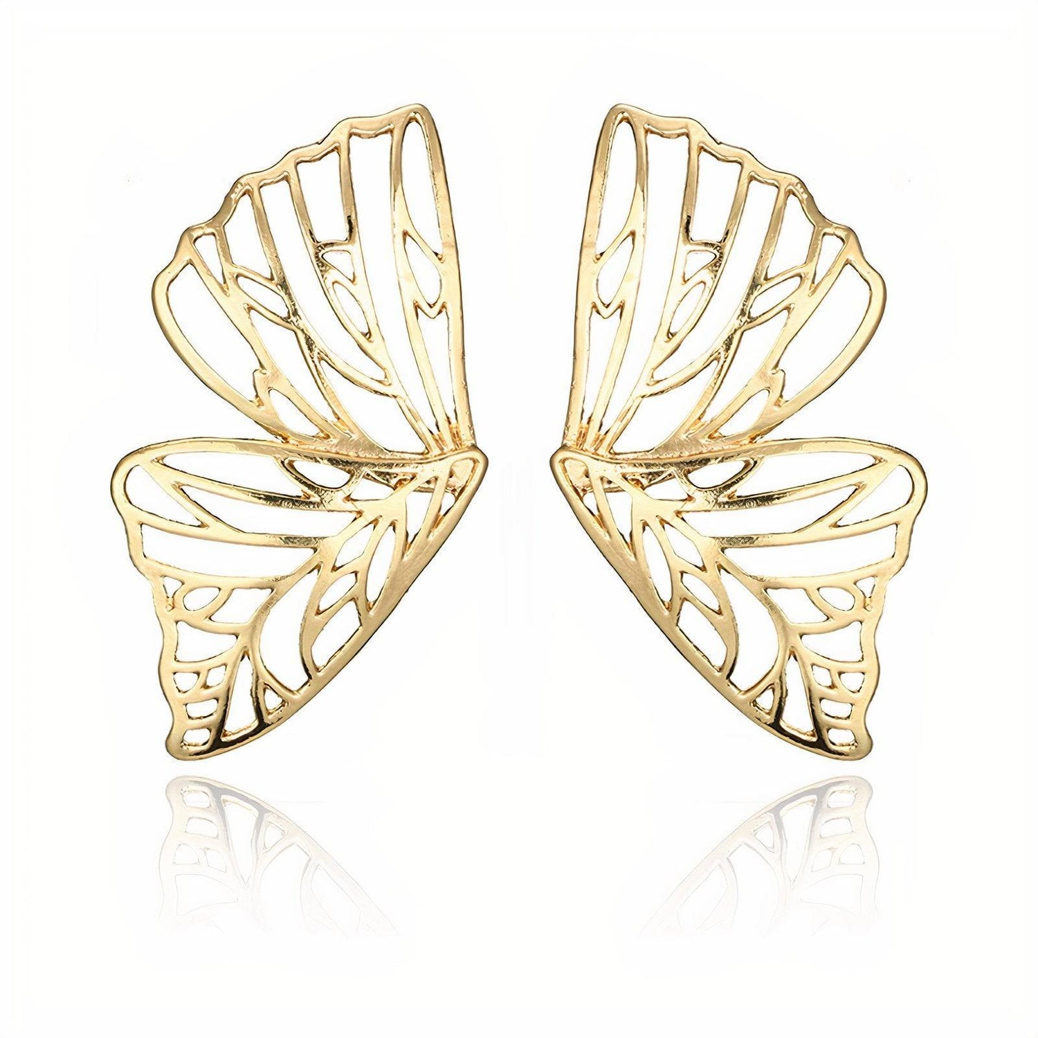 Gold Butterfly Earrings | Silver-Plated Zinc Casting