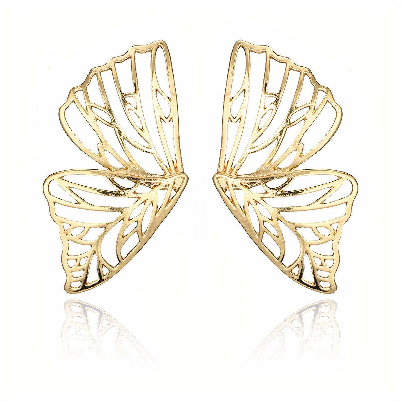 Gold Butterfly Earrings | Silver-Plated Zinc Casting