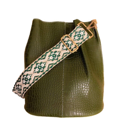 Blake Shoulder Bag | Olive Croc