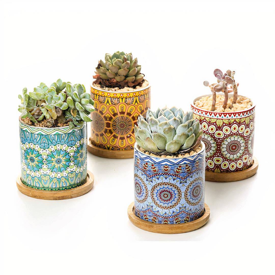 Mandala Planter Set of 4