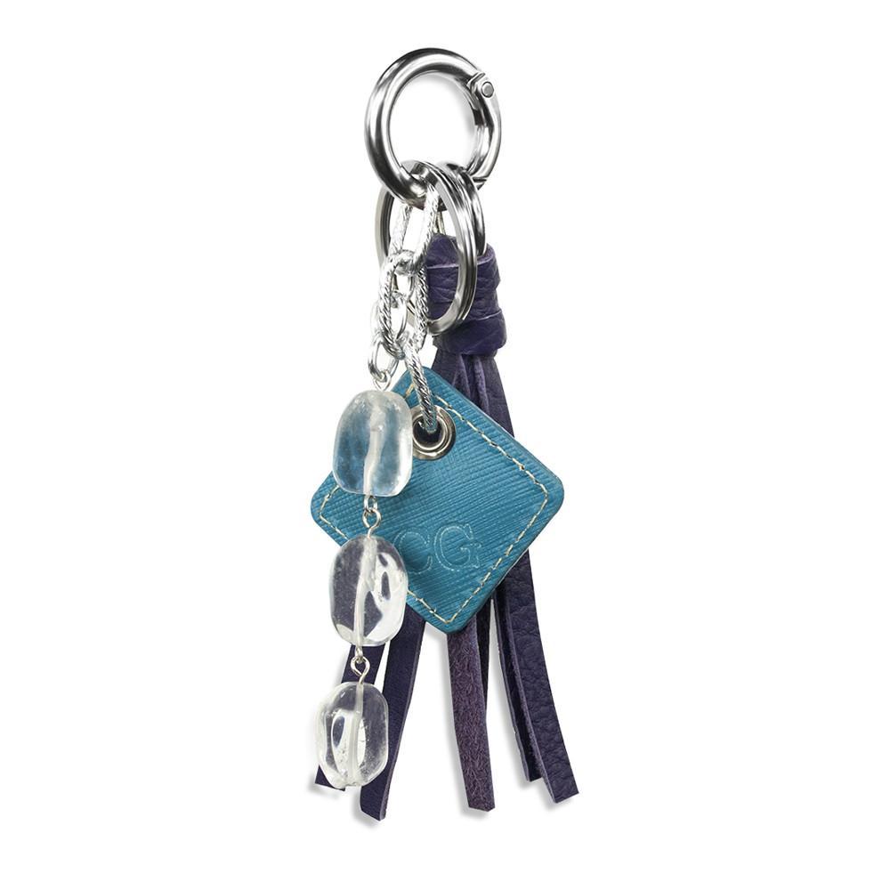 Lucca Leather Bag Charm-Purple-0