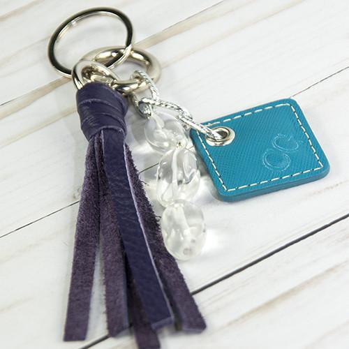 Lucca Leather Bag Charm-Purple-1