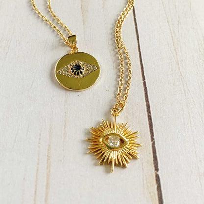 Eye in the Sun Necklace | Cubic Zirconia Stone