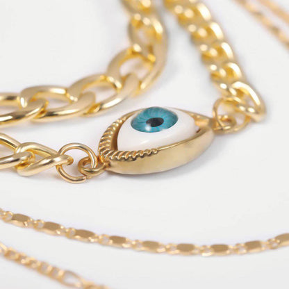 Evil Eye Layered Necklace | Gold-Plated | More Colors Available