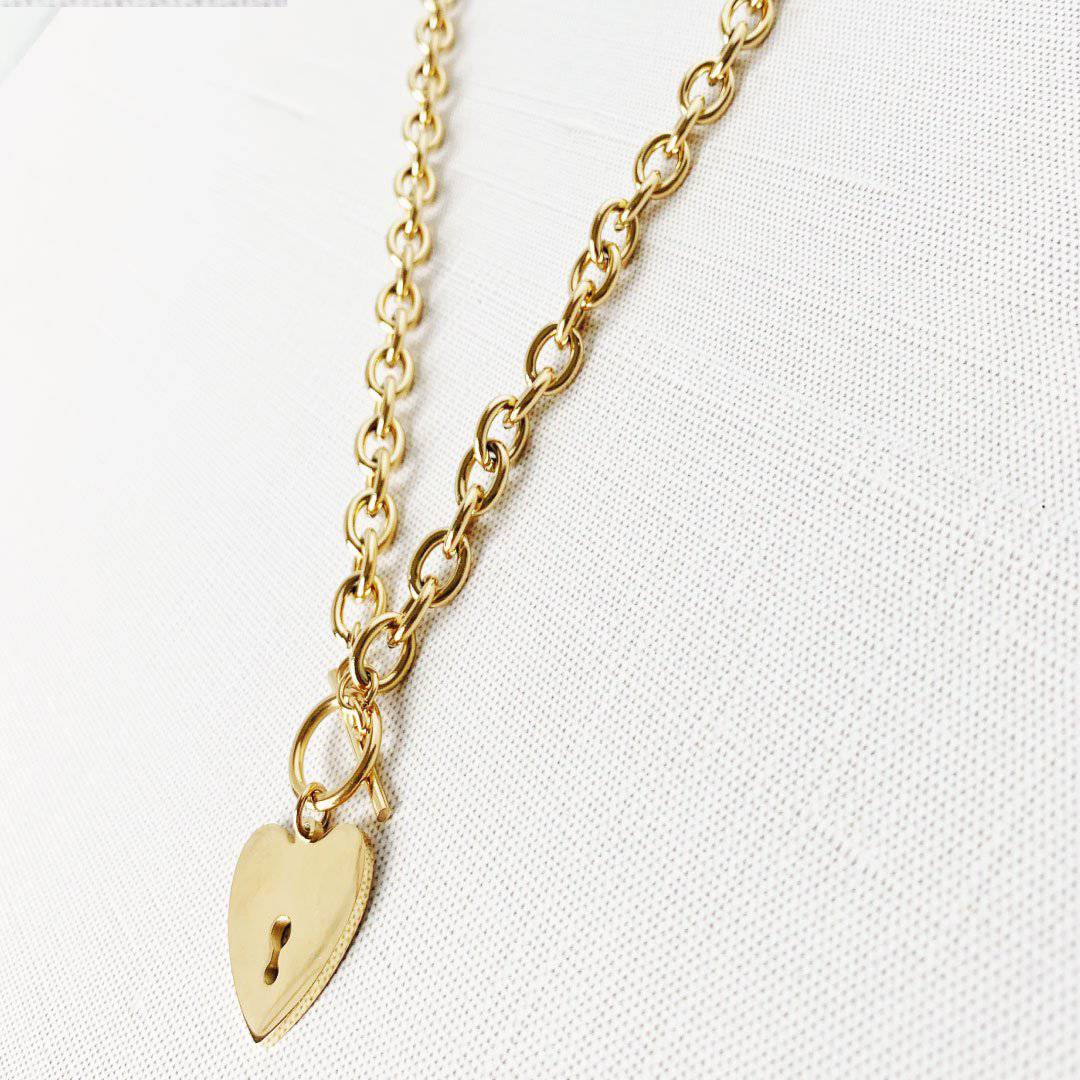 Heart Lock Necklace | Gold or Silver Plated