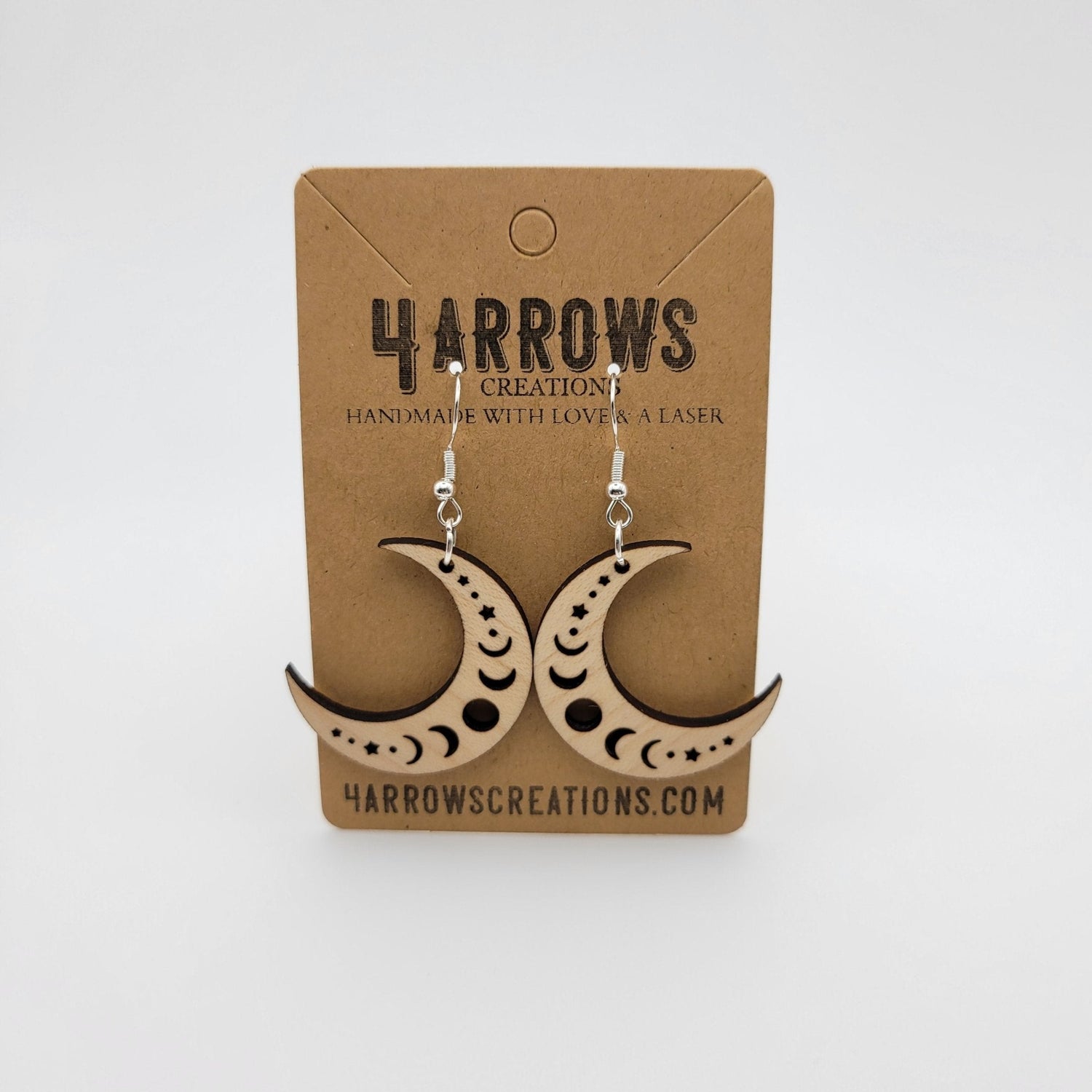 Crescent Moon Phases Dangle Earrings - 4 Arrows Creations