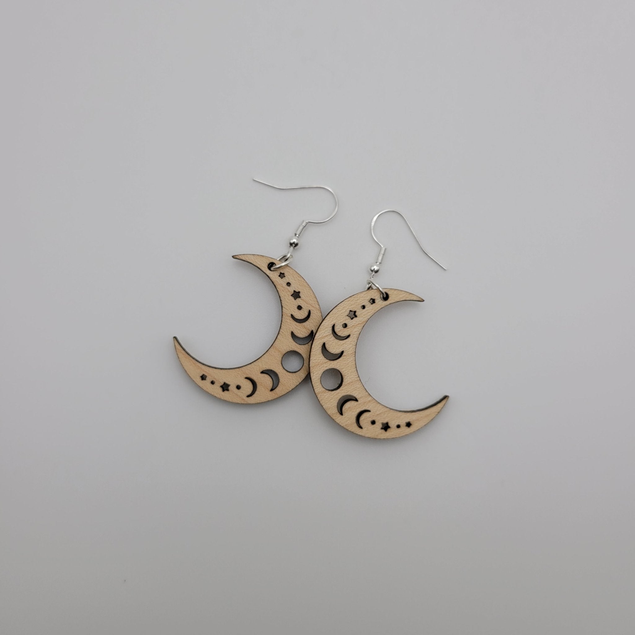 Crescent Moon Phases Dangle Earrings - 4 Arrows Creations