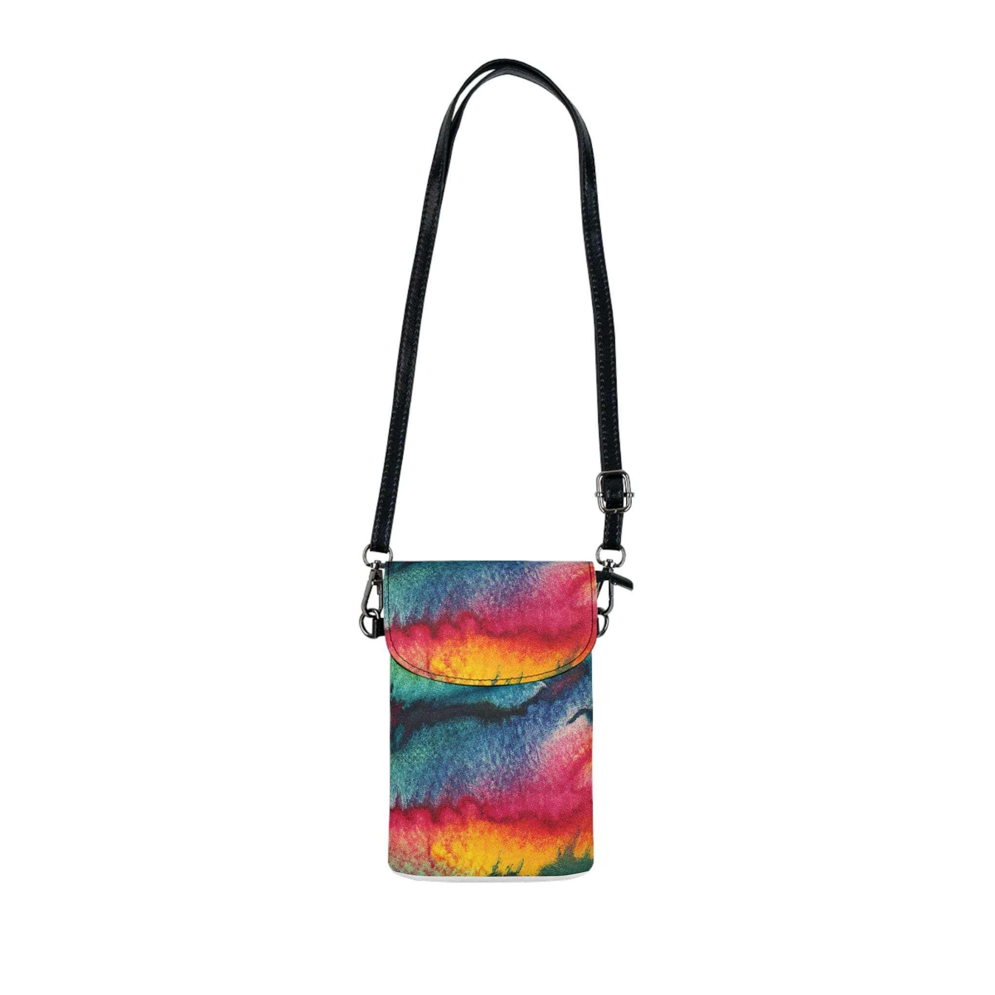 Crossbody Cell Phone Wallet Purse, Multicolor Watercolor Abstract Print-0