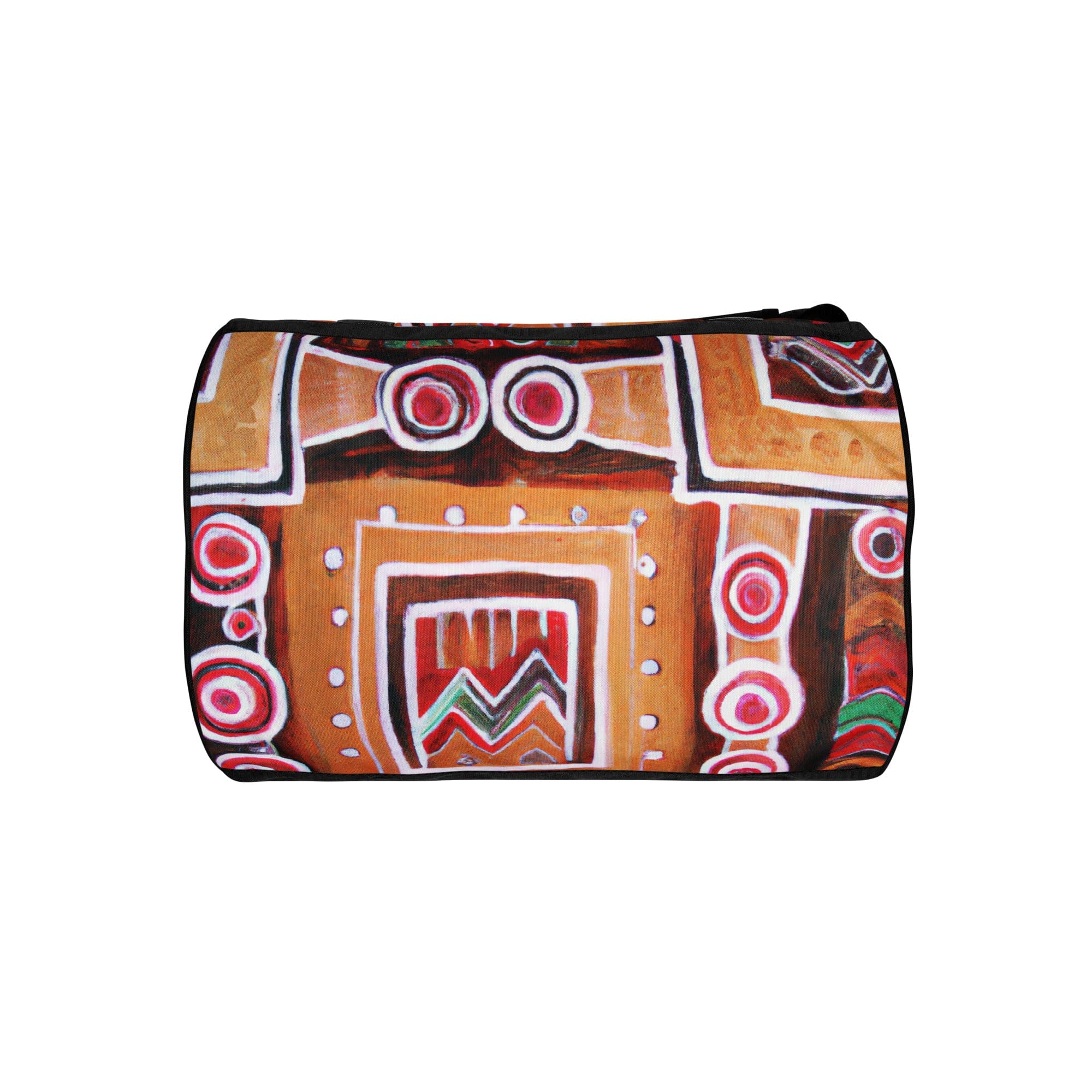 Crossbody Water-resistant Travel Bag, Brown Orange Green Aztec Pattern-3