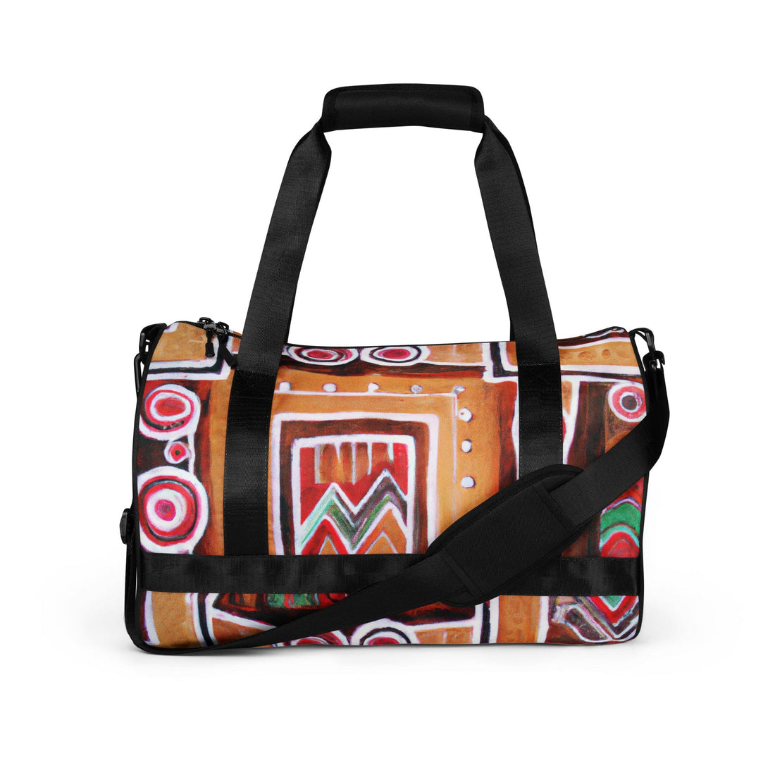 Crossbody Water-resistant Travel Bag, Brown Orange Green Aztec Pattern-0