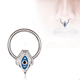 Egyptian Blue Eye Captive Bead Ring-0