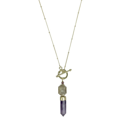 Amethyst Lariat Necklace-0