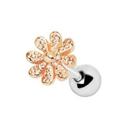 Rose Gold Plated Daisy Flower Cartilage Earring-1