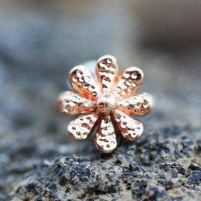 Rose Gold Plated Daisy Flower Cartilage Earring-0