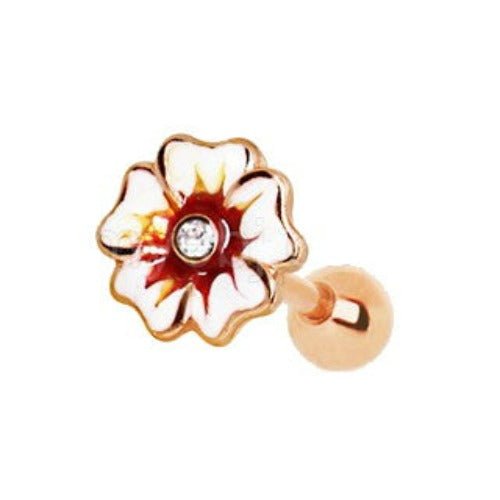 Rose Gold Hawaiian Hibiscus Flower Cartilage Earring-1