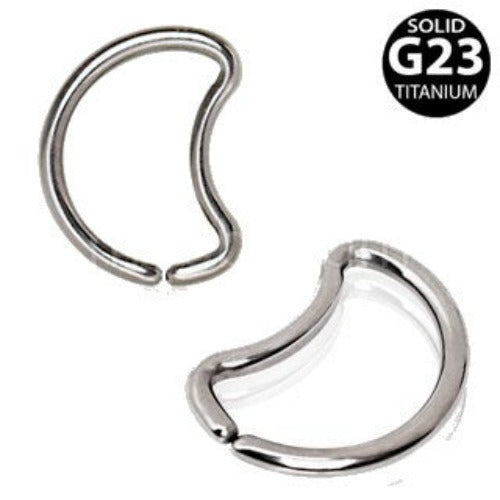 Titanium Crescent Moon Seamless Cartilage Earring-1