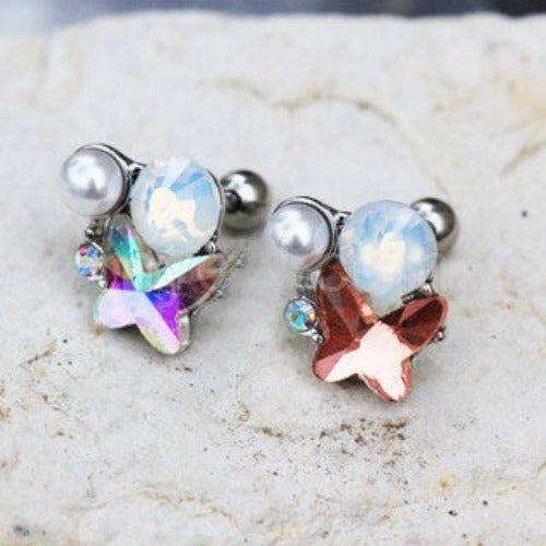 316L Stainless Steel Art of Brilliance Butterfly Gleam Cartilage Earring-0