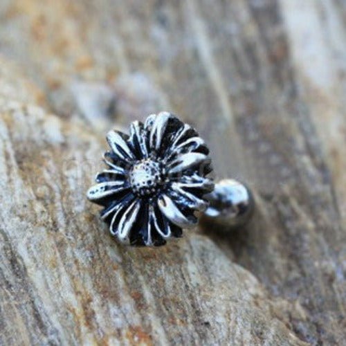 316L Stainless Steel Aster Flower Cartilage Earring-0