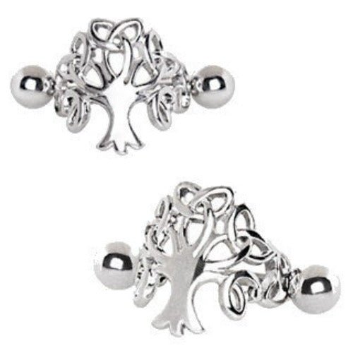 316L Stainless Steel Tree of Life Cartilage Cuff Earring-1