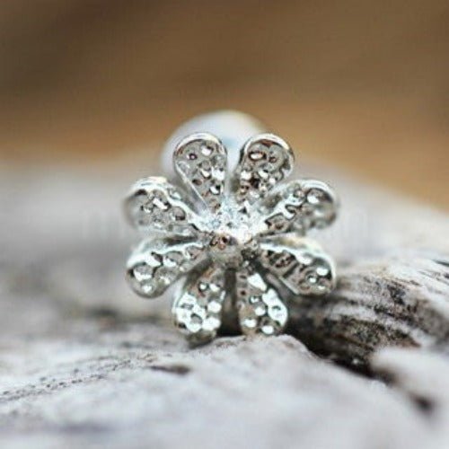 316L Stainless Steel Daisy Flower Cartilage Earring-0