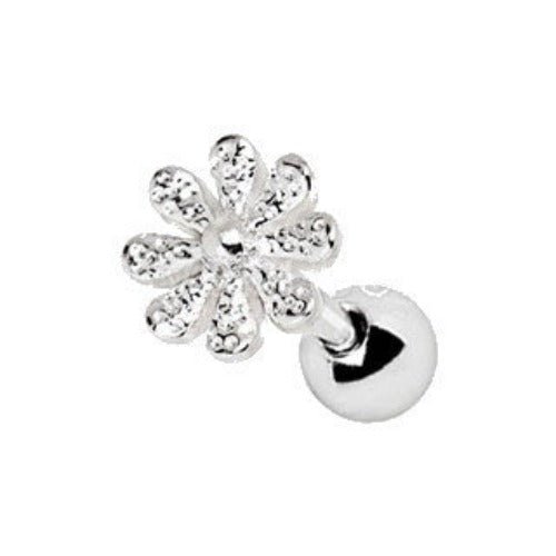 316L Stainless Steel Daisy Flower Cartilage Earring-1