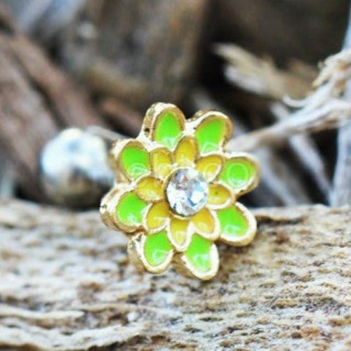 316L Stainless Steel Spring Flower Cartilage Earring-0